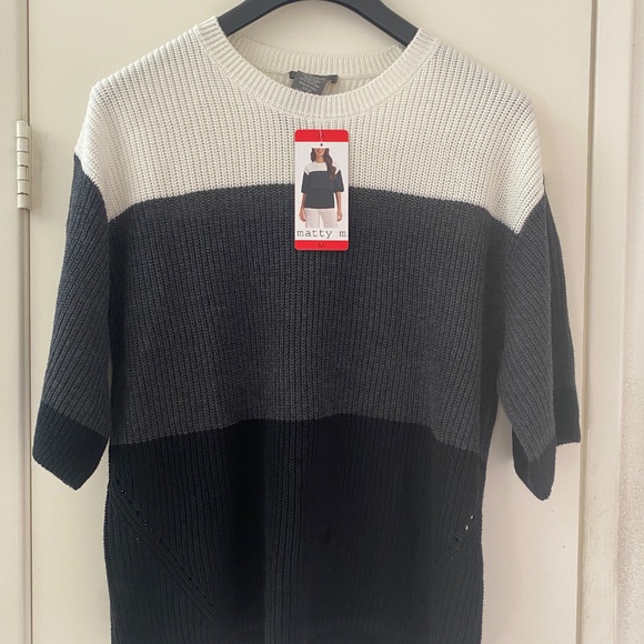 Matty M Women's Elbow Sleeve Colorblock Sweater - Picture 6 of 6